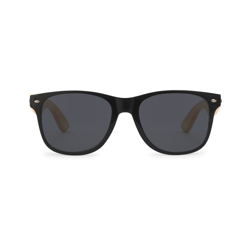 CapeShades Recycled Sunglasses with Bamboo Accents, Black Frame Transfer - Black - View 2