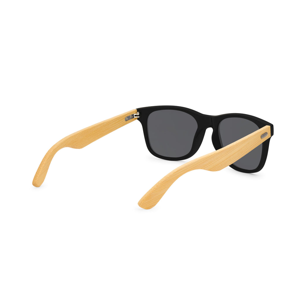 CapeShades Recycled Sunglasses with Bamboo Accents, Black Frame Transfer - Black - View 4