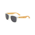 CapeShades Recycled Sunglasses with Bamboo Accents, White Frame - Black - View 1