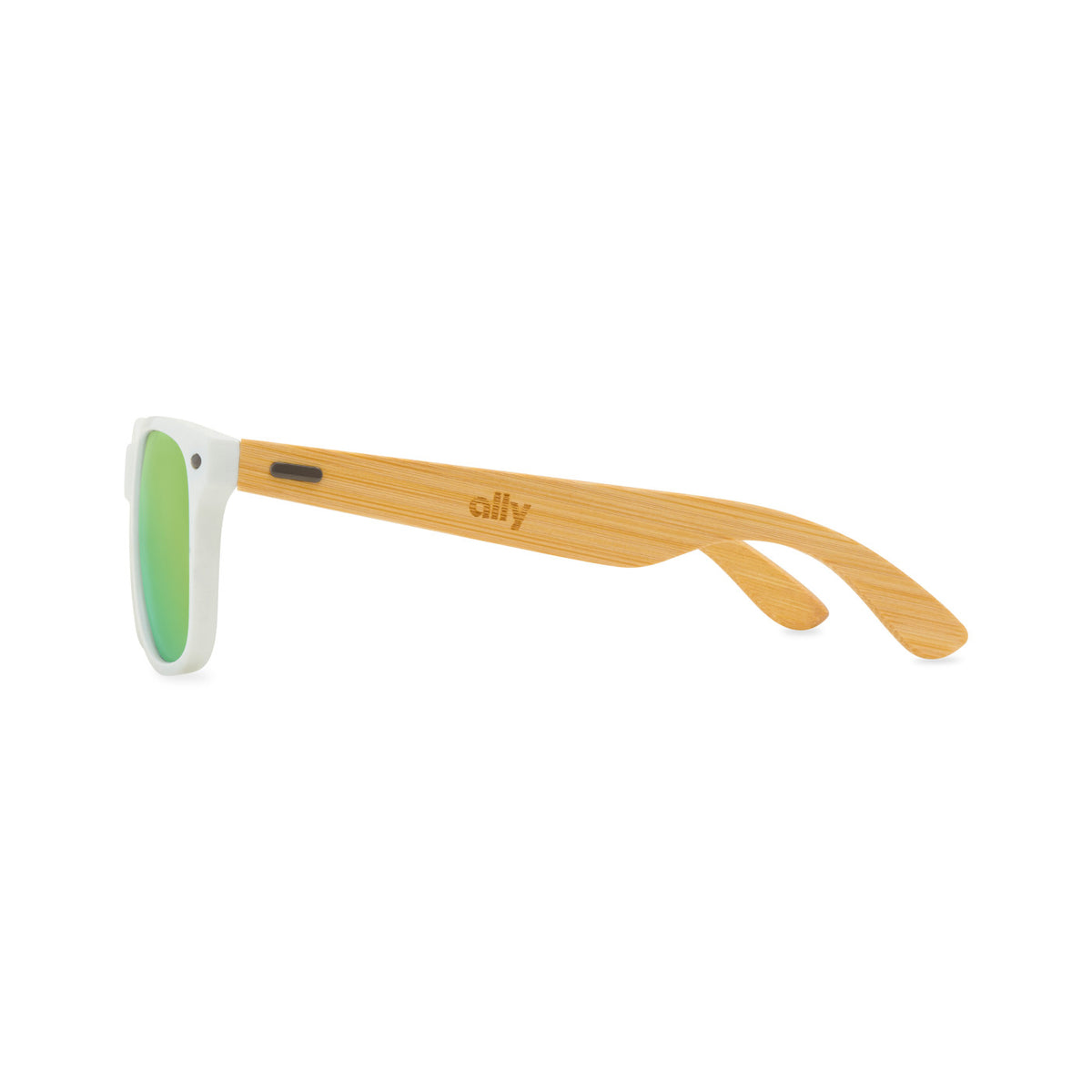 CapeShades Recycled Sunglasses with Bamboo Accents, White Frame - Green - View 4