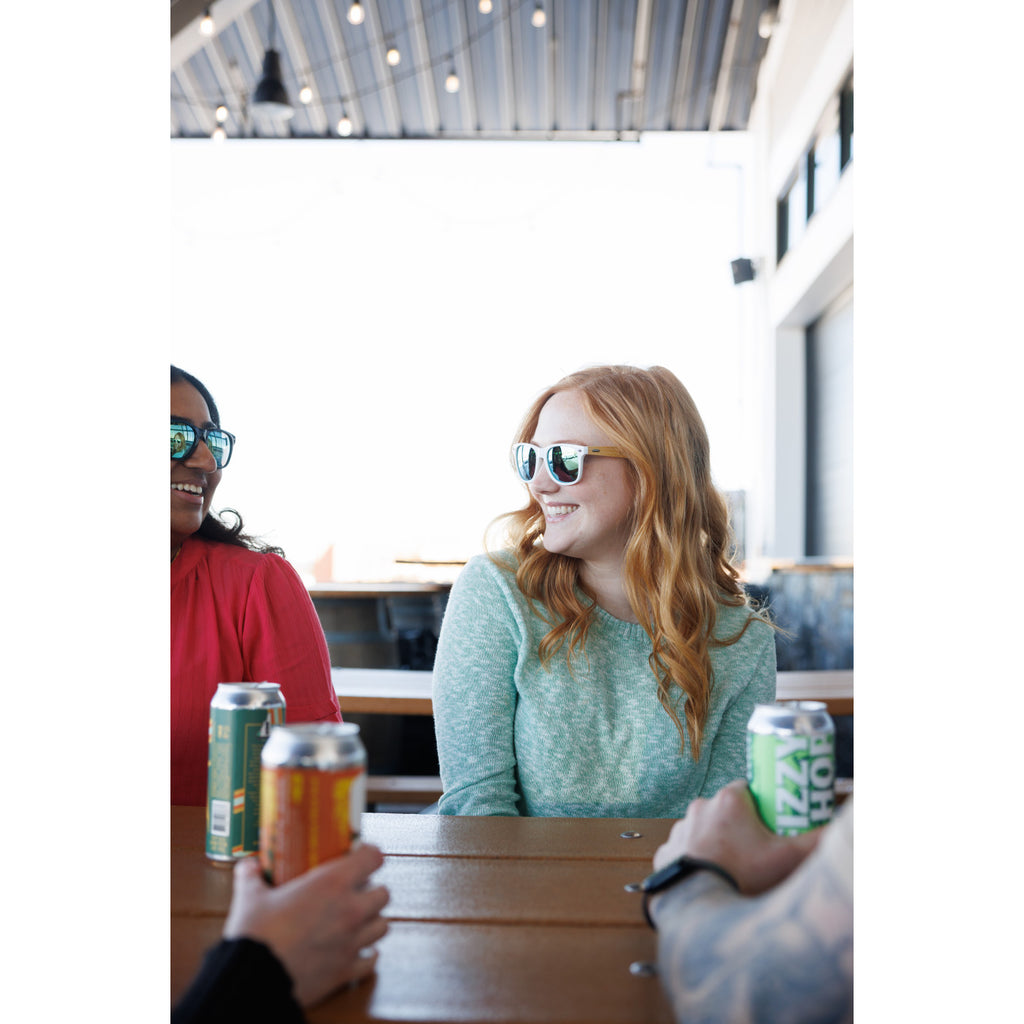 CapeShades Recycled Sunglasses with Bamboo Accents, White Frame - Green - View 6