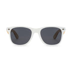 CapeShades Recycled Sunglasses with Bamboo Accents, White Frame Laser Engraving - Black - View 3