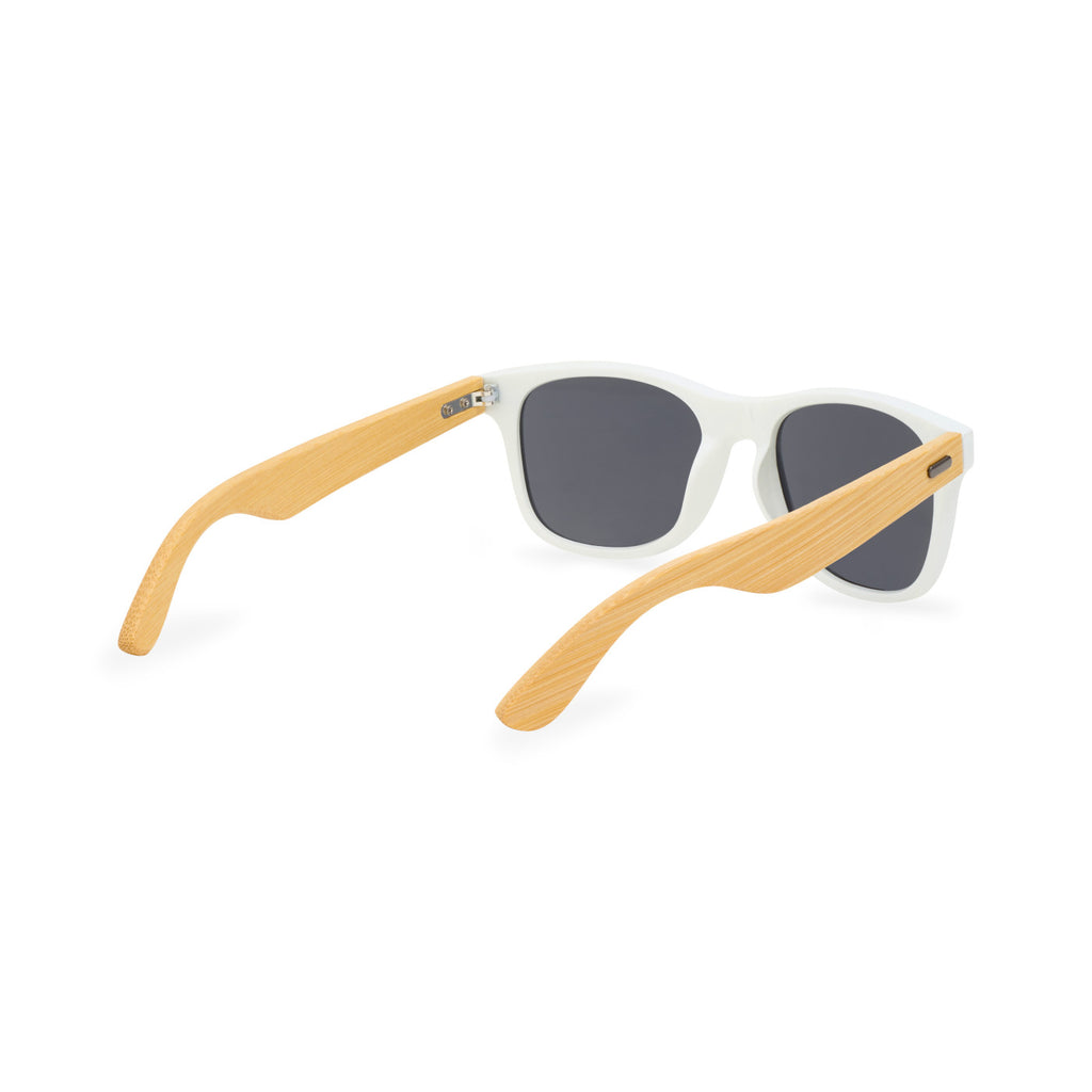 CapeShades Recycled Sunglasses with Bamboo Accents, White Frame Transfer - Black - View 2