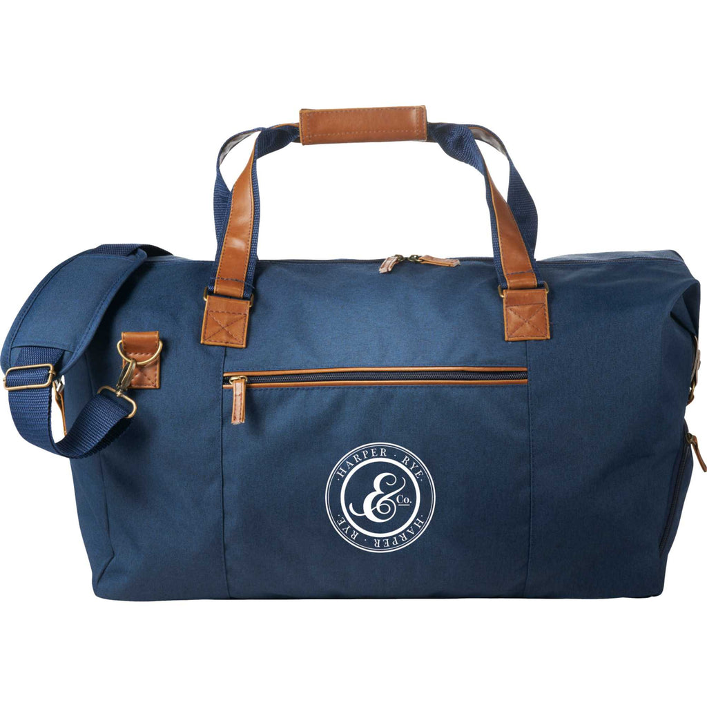 Capitol Duffel Bag with Shoe Pocket, 20 Inches Embroidery - Navy - Front