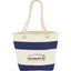 Capri Stripes Canvas Tote with Rope Handles, 12 oz Embroidery - Navy - Front