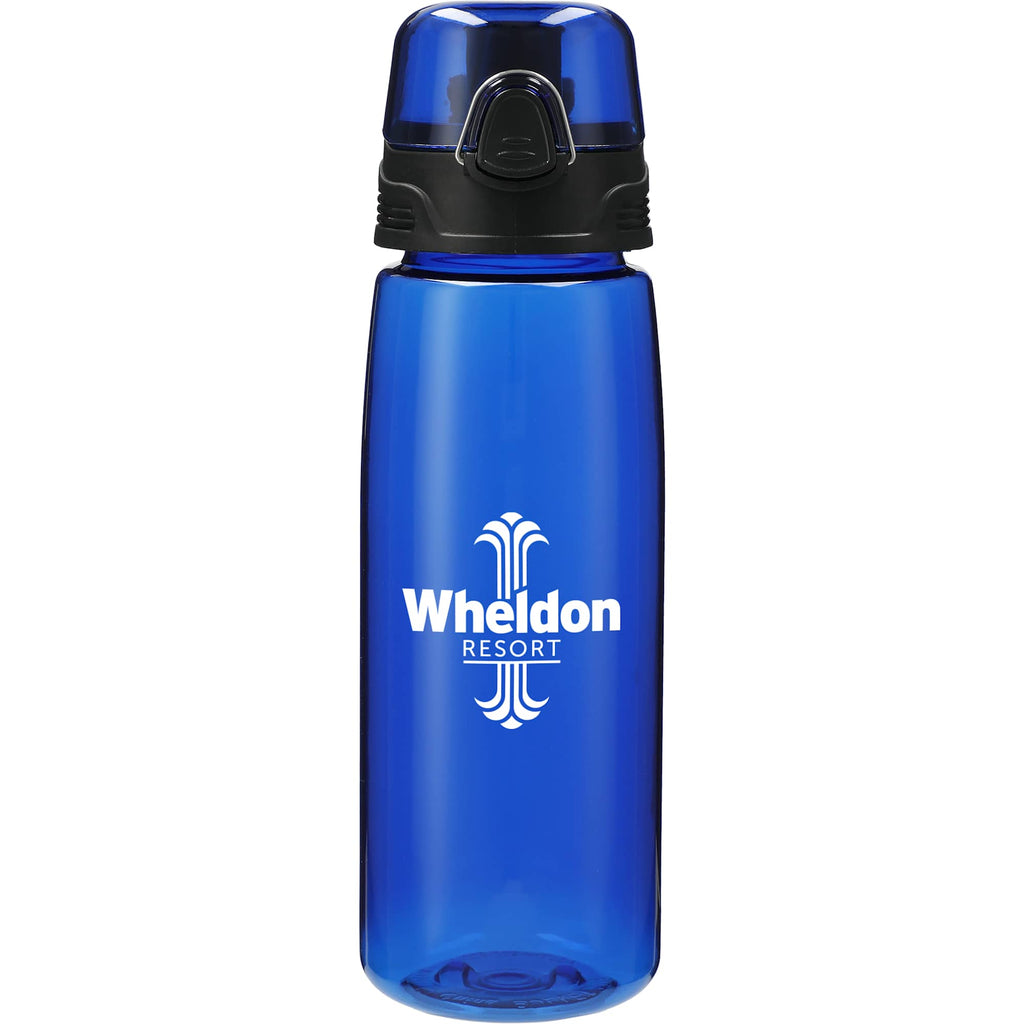 Capri Tritan Sports Bottle with Push-Button Lid, 25 oz - Transparent Blue - Front