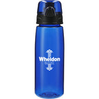 Capri Tritan Sports Bottle with Push-Button Lid, 25 oz - Transparent Blue - Front