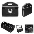 Car Trunk Organizer with Cooler Bag - Black with Gray - Silk Screen