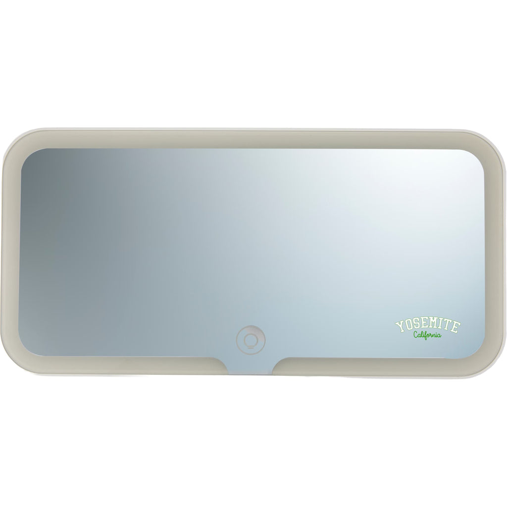 Car Visor Vanity Mirror with LED Lights - White - Front