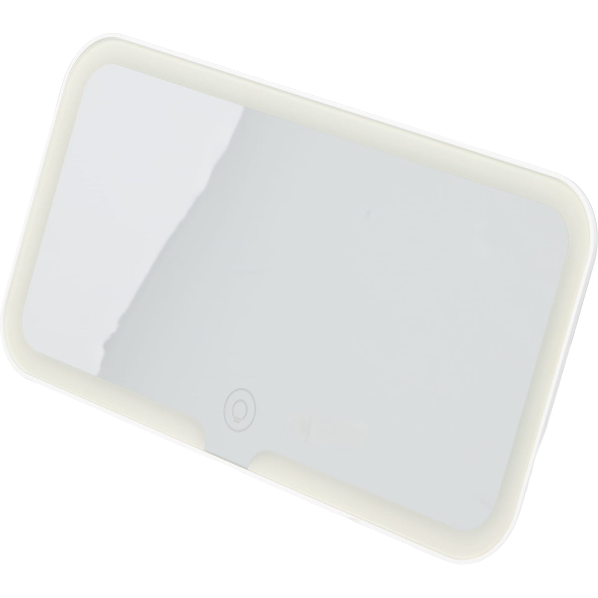 Car Visor Vanity Mirror with LED Lights - White - Left Angle