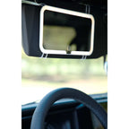 Car Visor Vanity Mirror with LED Lights - White - Propped 2