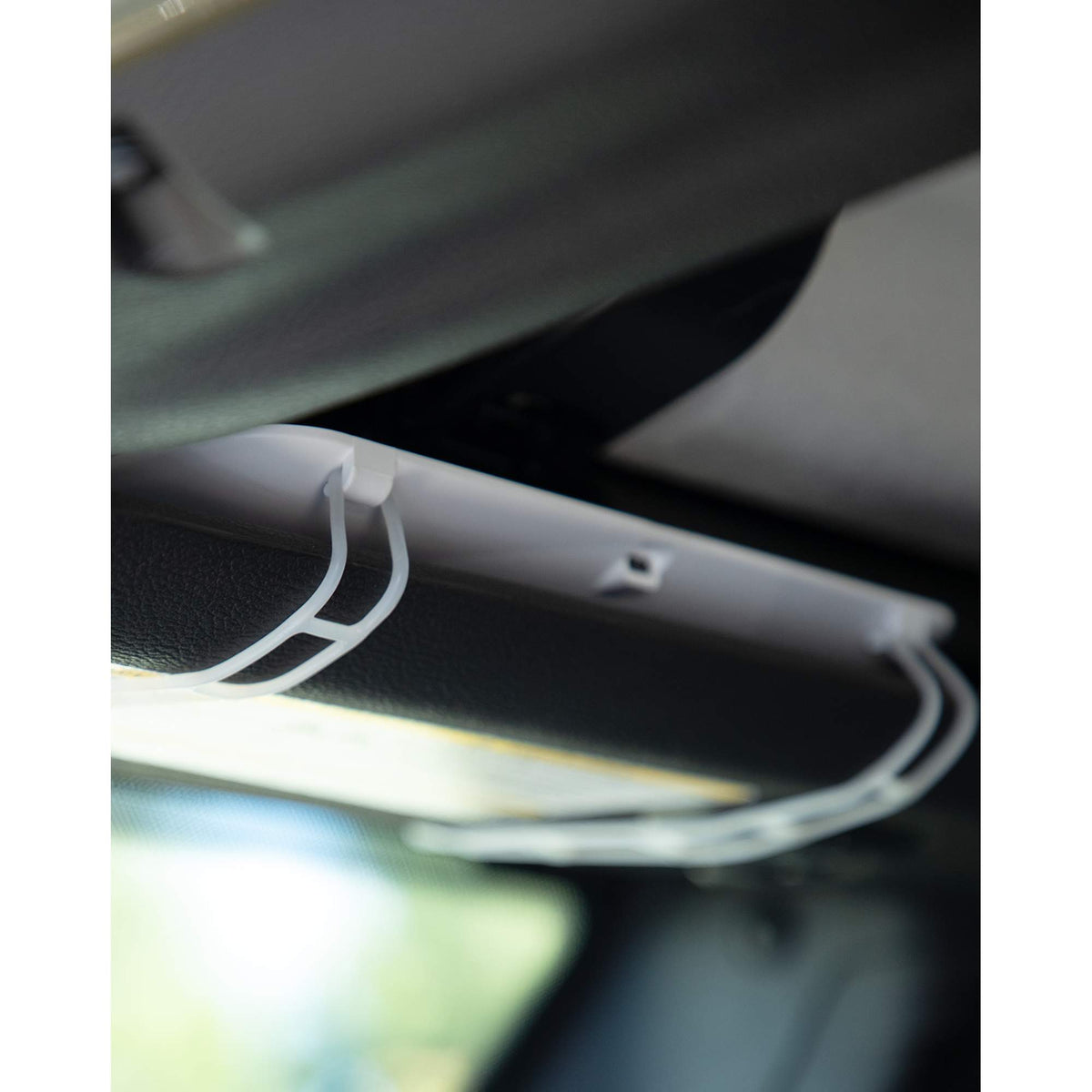 Car Visor Vanity Mirror with LED Lights - White - Propped
