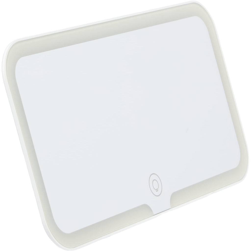 Car Visor Vanity Mirror with LED Lights - White - Right Angle