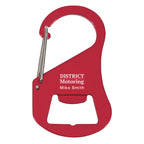 Carabiner with Bottle Opener - Red - Laser Engraving