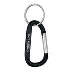 Carabiner with Split Ring, 8mm - Black - Laser