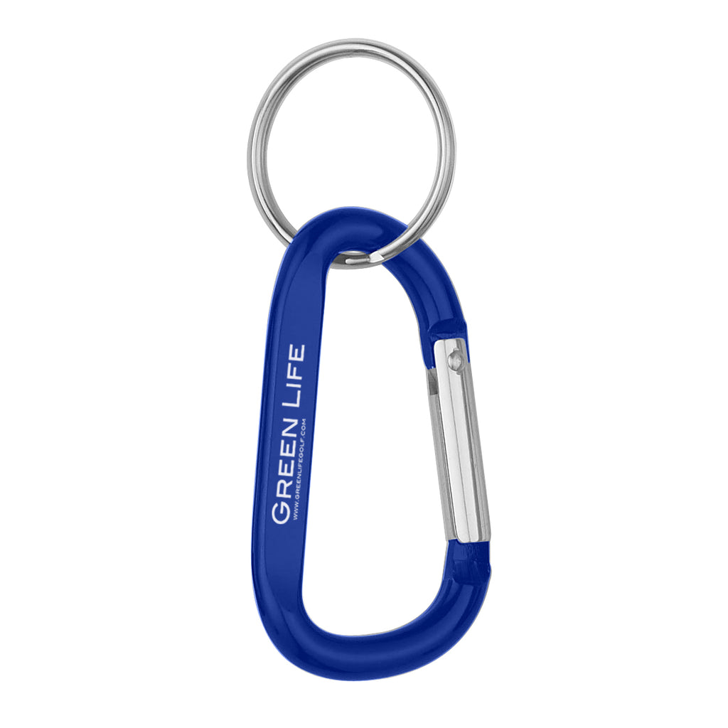 Carabiner with Split Ring, 8mm - Blue - Laser