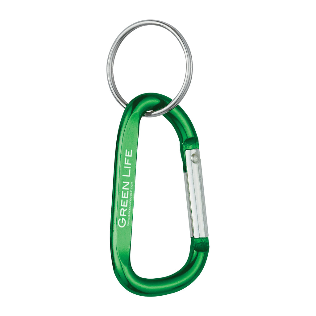 Carabiner with Split Ring, 8mm - Green - Laser