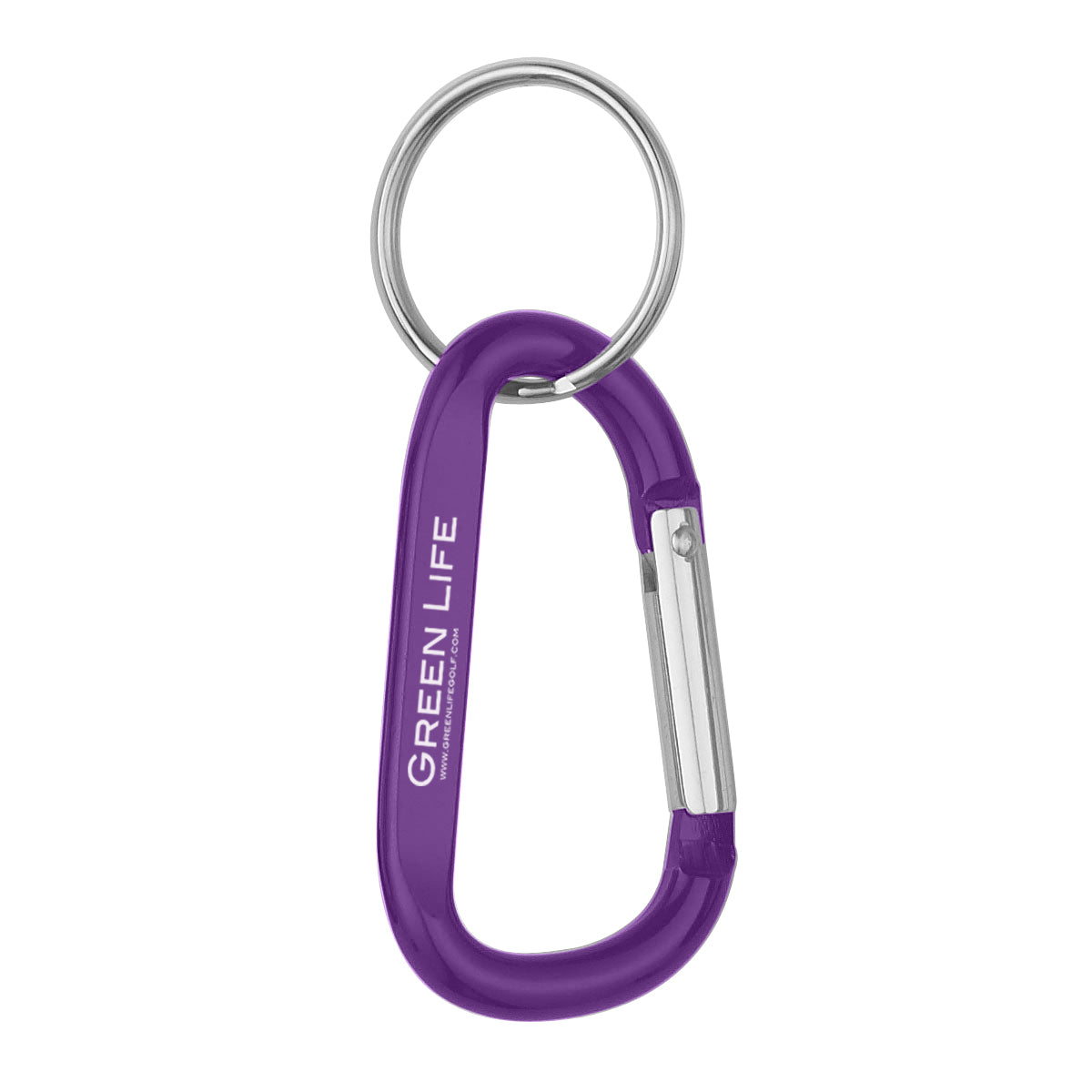 Carabiner with Split Ring, 8mm - Purple - Laser