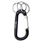 Carabiner with Triple Split Ring, 8mm - Black - Laser