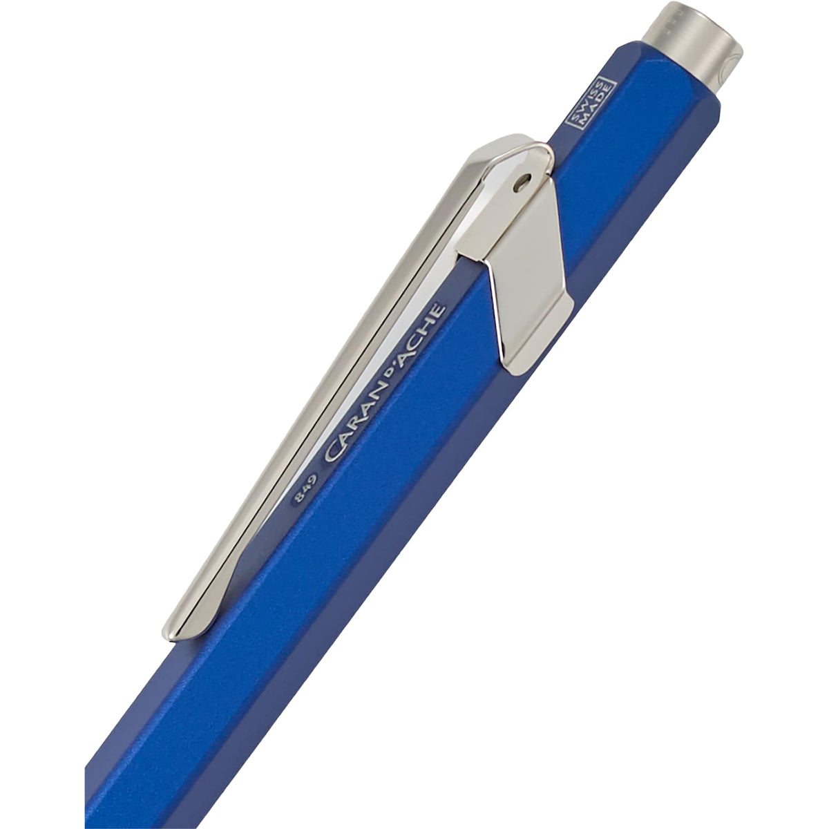 Caran d'Ache 849 Ballpoint Pen, Colormat-X Laser Engraving - Dark Blue - Detail
