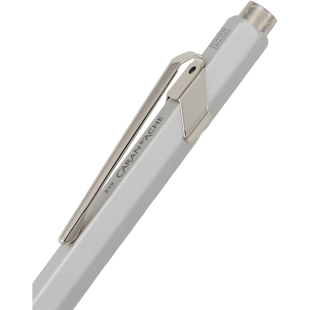 Caran d'Ache 849 Ballpoint Pen, Colormat-X Laser Engraving - Silver - Detail