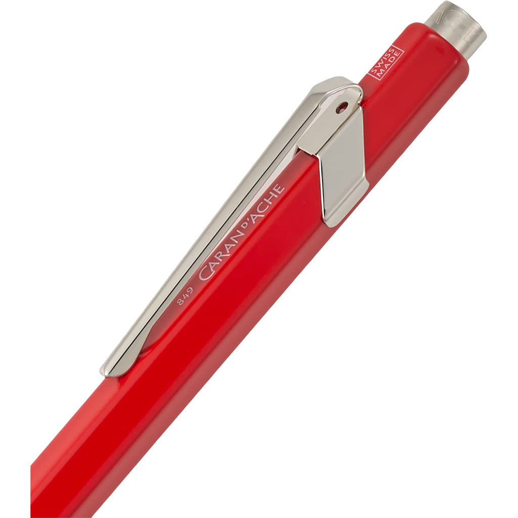 Caran d'Ache 849 Ballpoint Pen in Lacquered Colors - Red - Detail