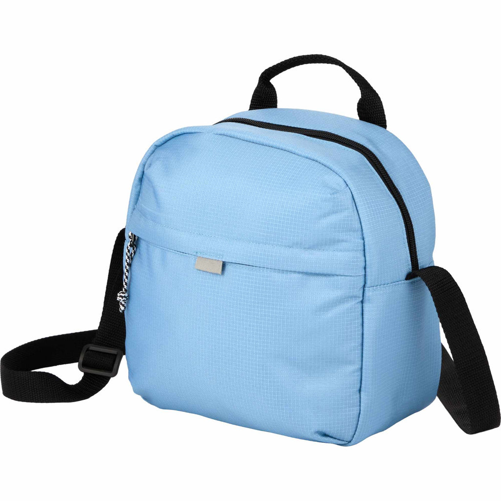 Caribou Recycled Lunch Cooler for 6 Cans Embroidery - Light Blue - Left Angle