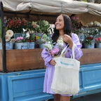 Carlisle Cotton Market Tote Bag, 8 oz - Natural - Lifestyle_Silkscreen
