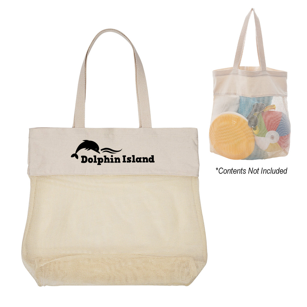 Carlisle Cotton Market Tote Bag, 8 oz - Natural - Silk Screen