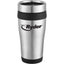 Carmel Stainless Travel Tumbler, 16 oz - Stainless Steel/Black - Front
