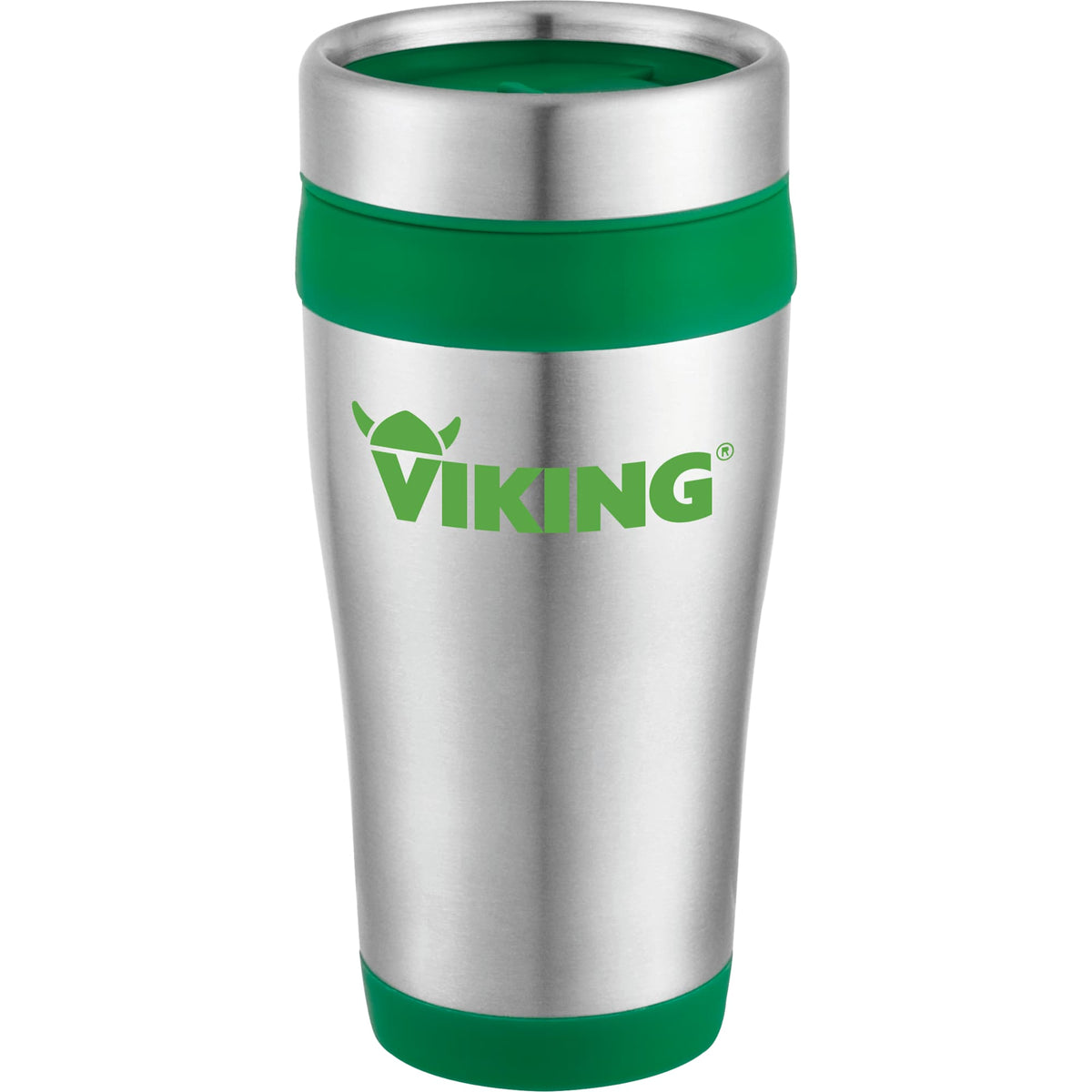 Carmel Stainless Travel Tumbler, 16 oz - Stainless Steel/Green - Front