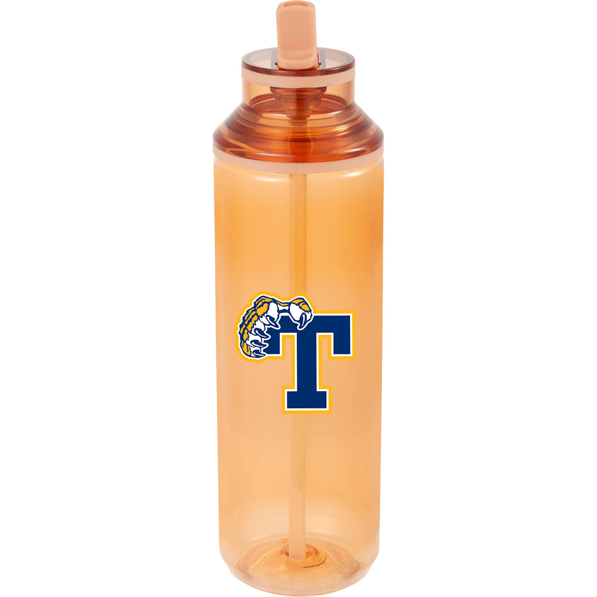 Carol Straw Sports Bottle in Recycled PET, 30 oz - Orange - Front