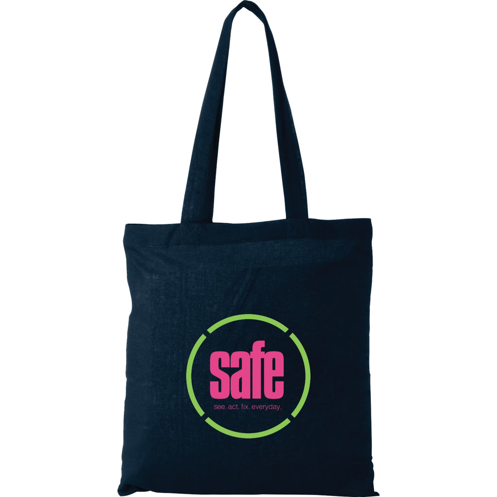 Carolina Slim Cotton Canvas Tote, 4 oz Full Color - Navy Blue - Front