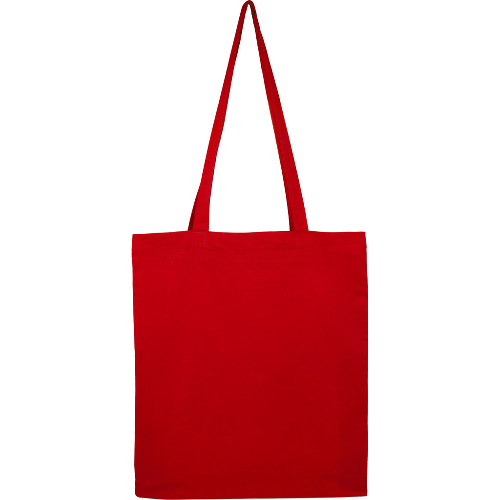 Carolina Slim Organic Cotton Tote, 4 oz Embroidery - Red - Back