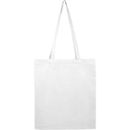 Carolina Slim Organic Cotton Tote, 4 oz Embroidery - White - Back