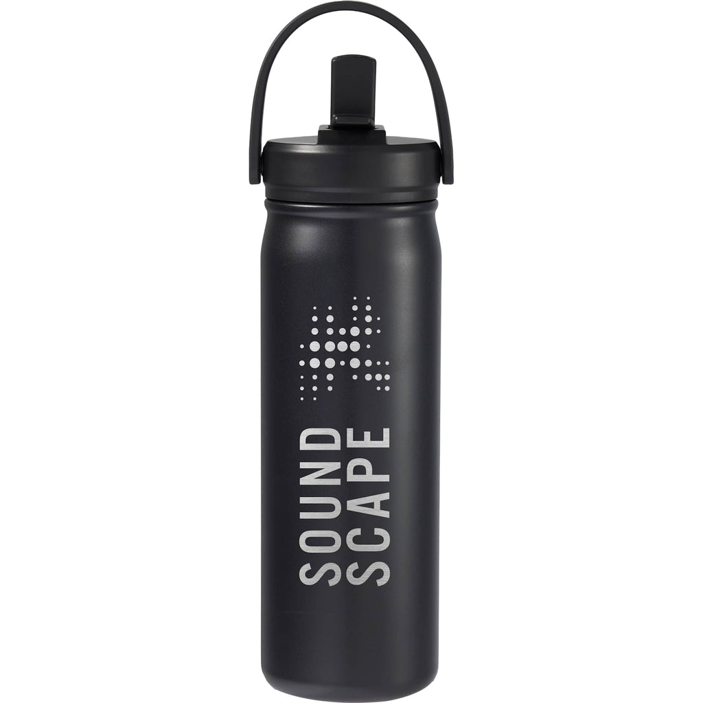Carpo Insulated Straw Bottle, 20 oz Full Color - Black - Front