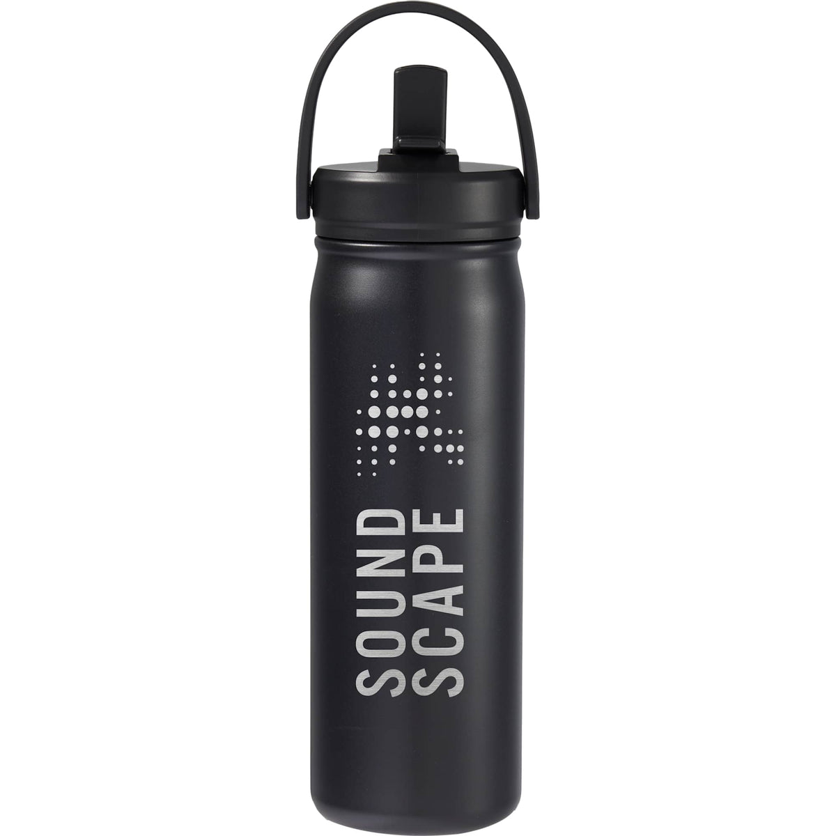 Carpo Insulated Straw Bottle, 20 oz Full Color - Black - Front