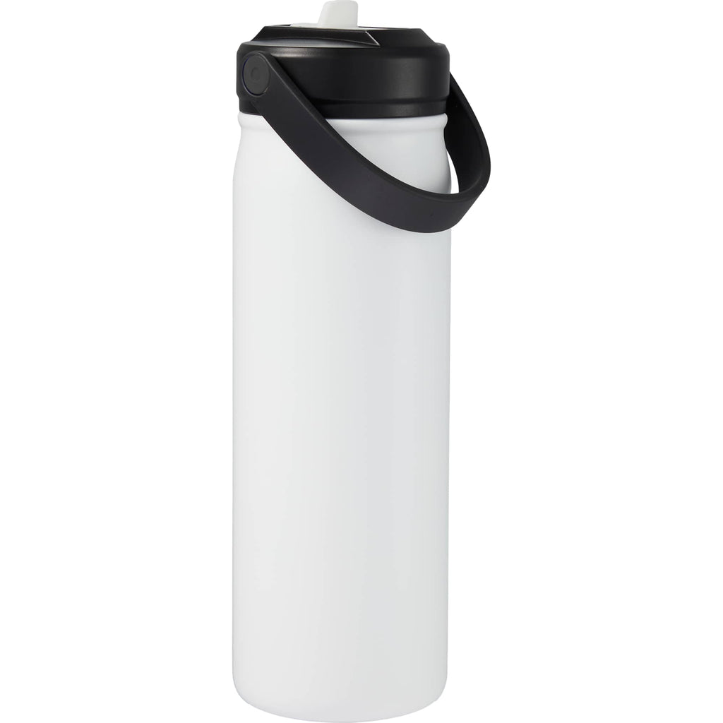 Carpo Insulated Straw Bottle, 20 oz Full Color - White - Back 2