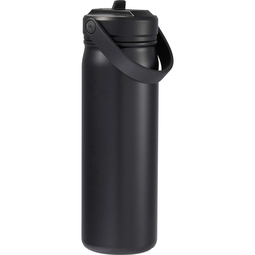 Carpo Insulated Straw Bottle, 20 oz Laser Engraving - Black - Back 2