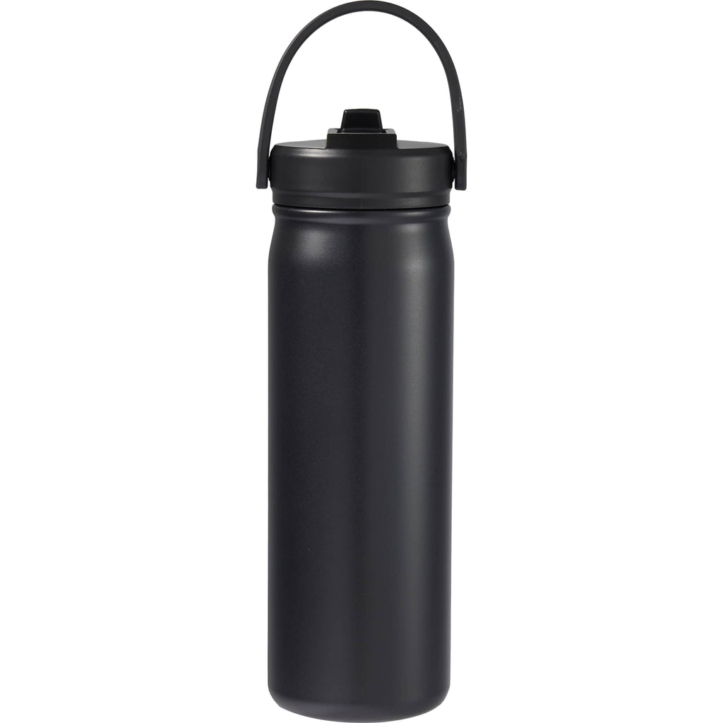 Carpo Insulated Straw Bottle, 20 oz Laser Engraving - Black - Back