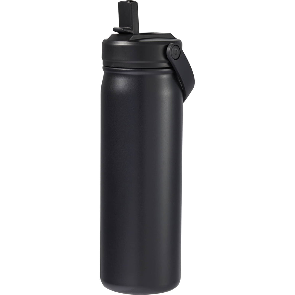 Carpo Insulated Straw Bottle, 20 oz Laser Engraving - Black - Left Angle