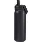 Carpo Insulated Straw Bottle, 20 oz Laser Engraving - Black - Left Angle