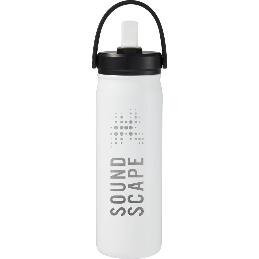 Carpo Insulated Straw Bottle, 20 oz Laser Engraving - White - Front