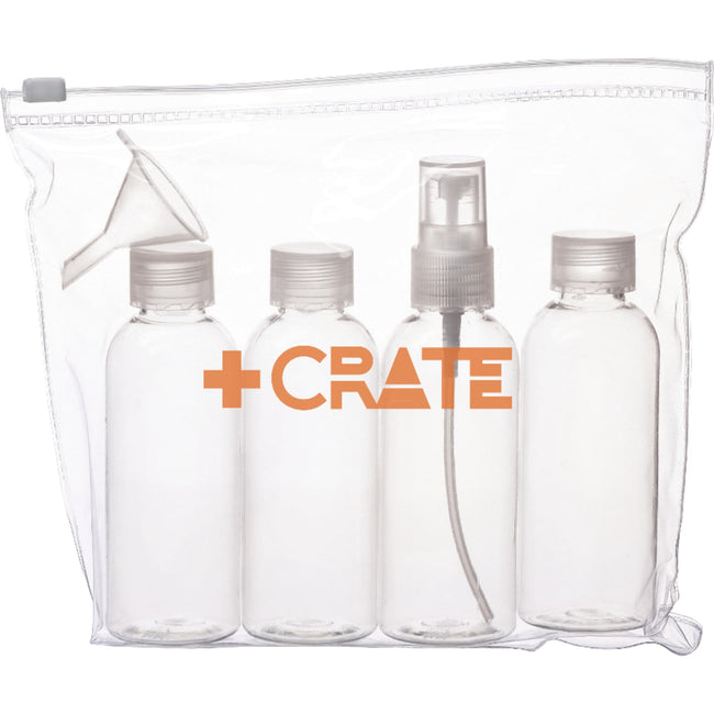 Carry-On Toiletry Bottle Kit with Clear Pouch