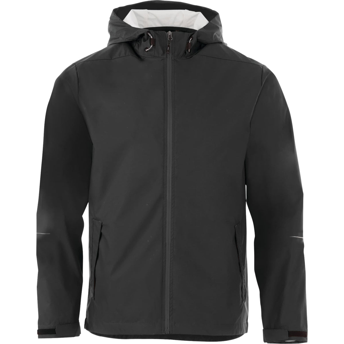 Cascade Lightweight Rain Jacket for Men Embroidery - Black - Front Flat