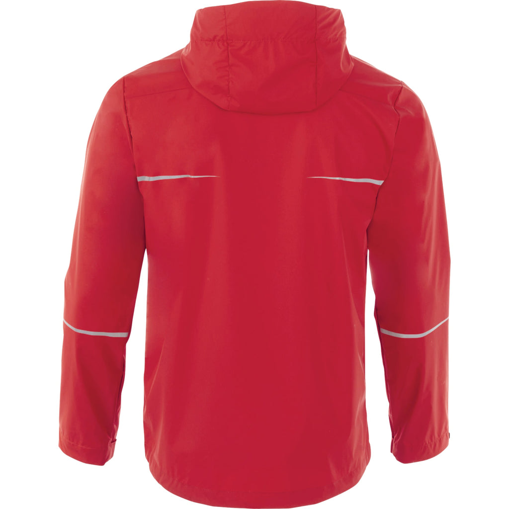 Cascade Lightweight Rain Jacket for Men Embroidery - Team Red - Back Flat