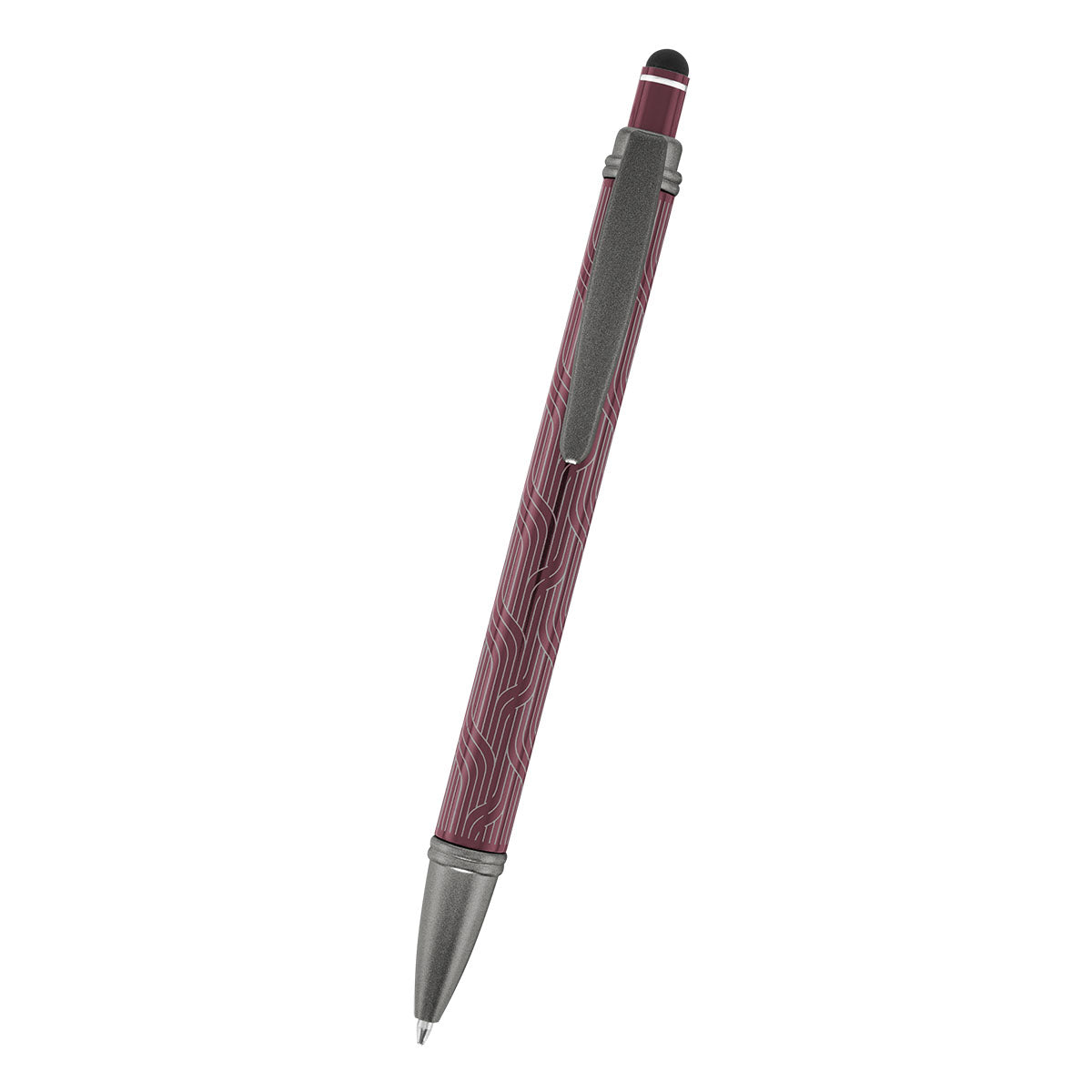 Cascade Pen in Recycled Aluminum - Burgundy - Front