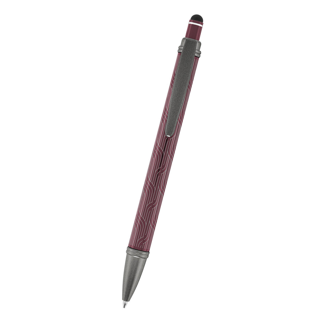 Cascade Pen in Recycled Aluminum - Burgundy - Front