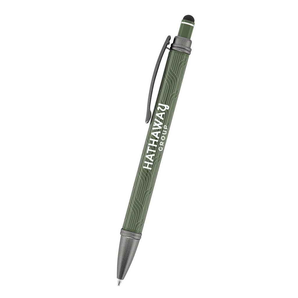 Cascade Pen in Recycled Aluminum - Olive - Laser Engraving