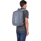 Case Logic Jaunt Recycled Backpack for 16 Inch Laptops Transfer - Gray - Left Angle On Model
